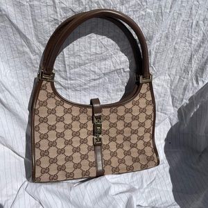 Tan and brown shoulder bag